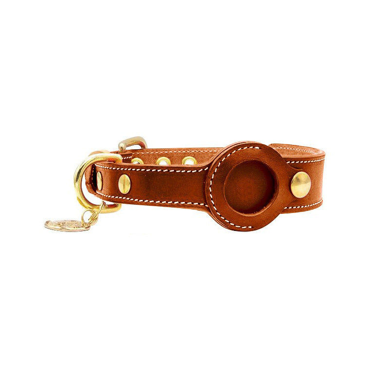 Compatible  GPS Tracker Case Airtag Leather Dog Collar