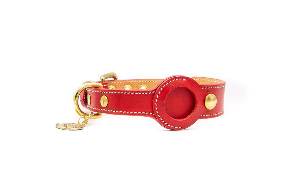 Compatible  GPS Tracker Case Airtag Leather Dog Collar